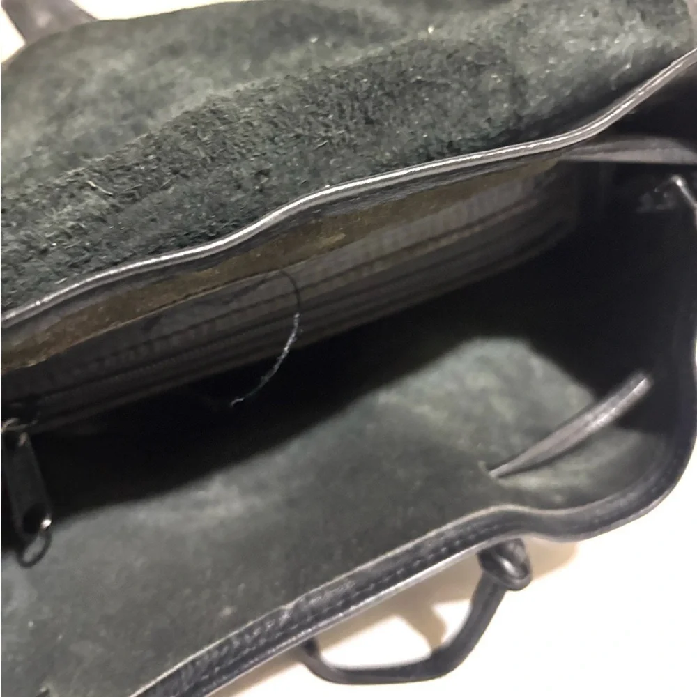 Vintage unisex Classic Black Leather Backpack